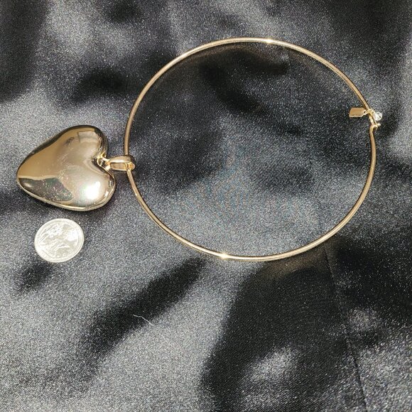 Robert Lee Morris Large solid Heart Necklace choker style NWOT - Picture 2 of 4
